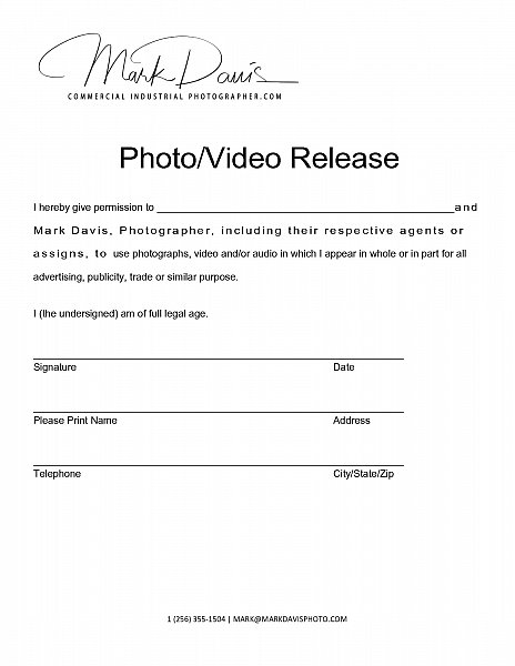 Photo Video Release Template PDF